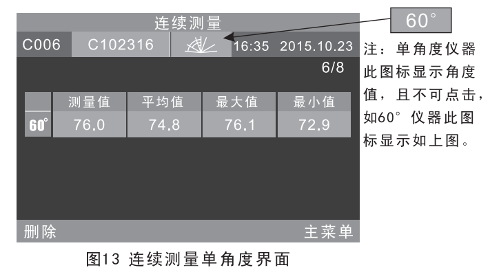 連續(xù)測(cè)量單角度界面